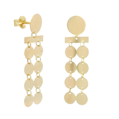 PENDIENTES LARGOS 28x8MM CON CIRCULOS.PRESION - RG143