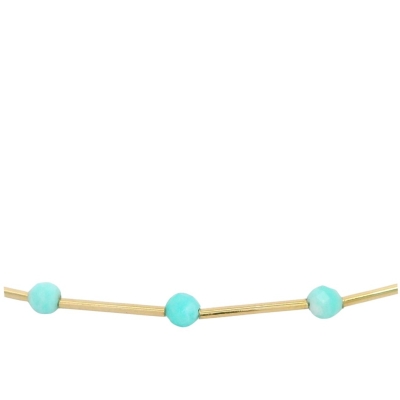 PULSERA TUBOS CUBO PIEDRA AMAZONITA SEMIPRECIOSA 17CM - RG00137PUT