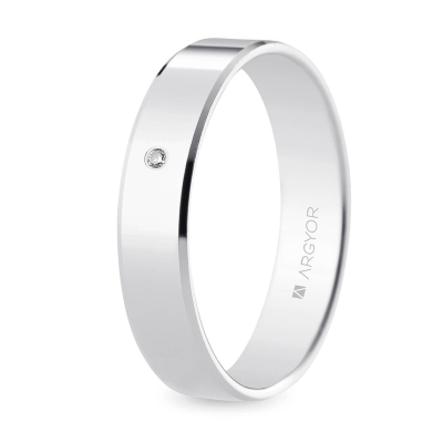 Alianza oro blanco c/diamante - ARY185B40047D