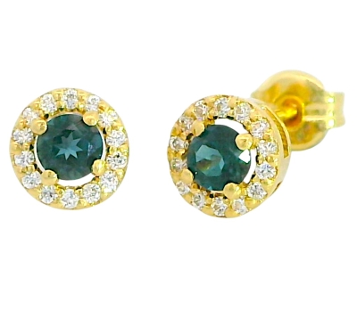 PENDIENTE CUAJO 5MM.LONDON BLUE DE 3MM Y CIRCONITAS. - RG5959L