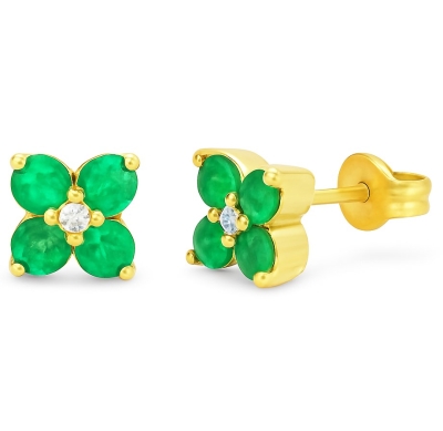 PENDIENTES BRILLANTES Di 2 RD 0.02 8 ESMERALDA 0.72 CTS - RGB4219PE