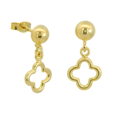 PENDIENTES MEDIA BOLA Y FLOR .15MM. - RG106