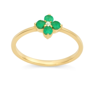 SORTIJA  BRILLANTES DI 1RD 0.01 CT 4 ESMERALDA 0.038 CTS - RGB4219SE