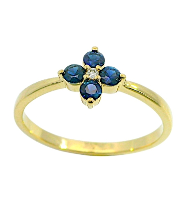 SORTIJA  BRILLANTES DI 1RD 0.01 CT 4 ZAFIROS 0.038 CTS - RGB4219SZ