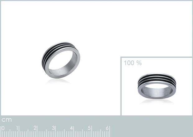 Anillo Acero 316. Pvd Plateado y Caucho - 1z09980050