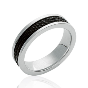 BAGUE ACIER RUTHENIUM