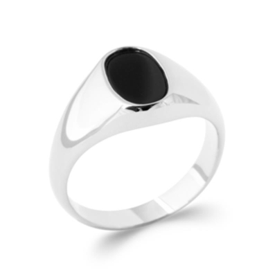 BAGUE ARGENT 925 IMIT ONYX