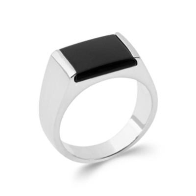 BAGUE ARGENT 925 IMIT ONYX