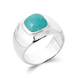 BAGUE ARGENT 925 RHODIE AMAZONITE