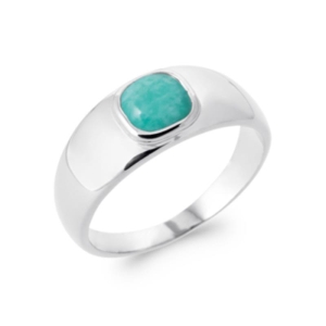 BAGUE ARGENT 925 RHODIE AMAZONITE