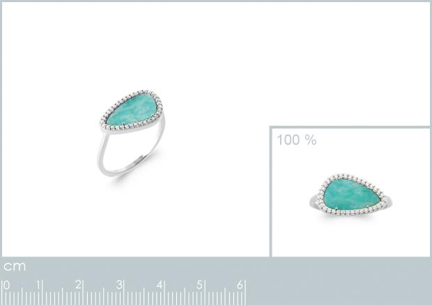 BAGUE ARGENT 925 RHODIE AMAZONITE - 1z93316052