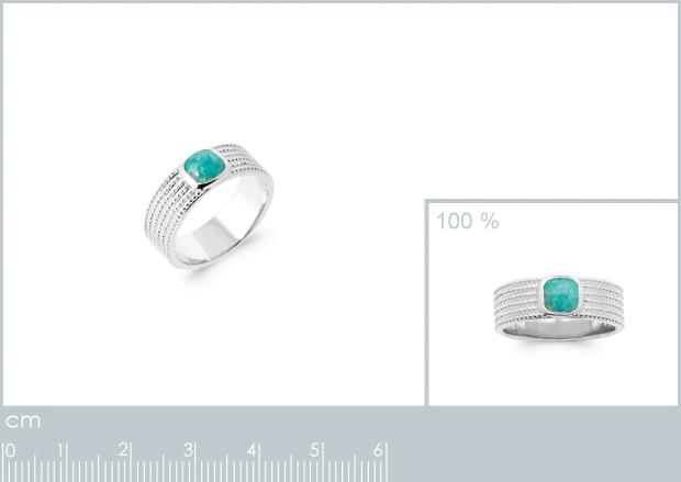 BAGUE ARGENT 925 RHODIE AMAZONITE - 1z93866050