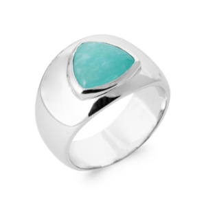 BAGUE ARGENT 925 RHODIE AMAZONITE