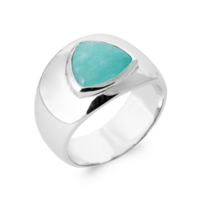 BAGUE ARGENT 925 RHODIE AMAZONITE