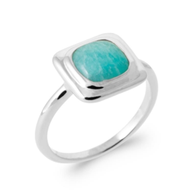 BAGUE ARGENT 925 RHODIE AMAZONITE