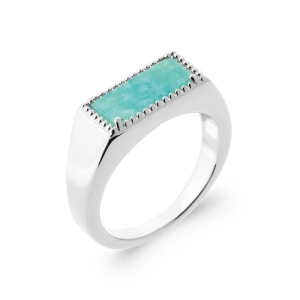 BAGUE ARGENT 925 RHODIE AMAZONITE