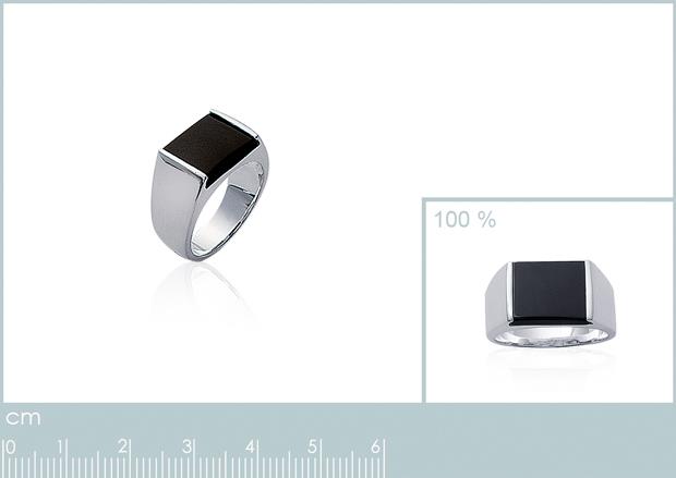 BAGUE ARGENT 925 RHODIE IMIT ONYX - 7z08360050