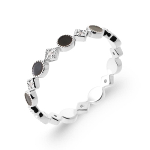 BAGUE ARGENT 925 RHODIE LAQUE OZ