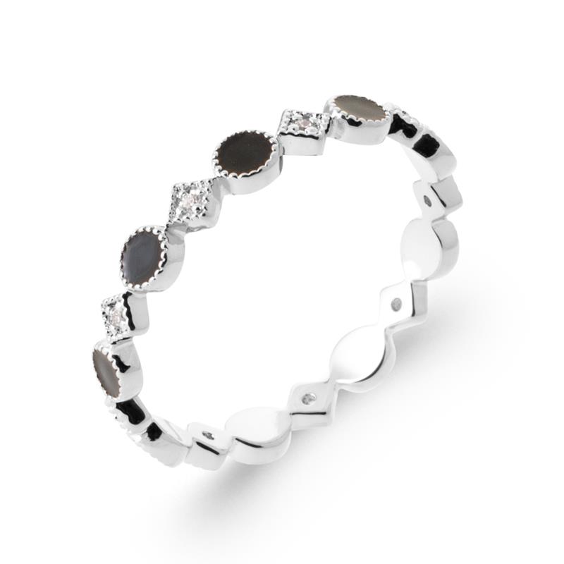 BAGUE ARGENT 925 RHODIE LAQUE OZ