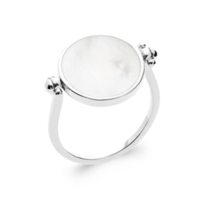 BAGUE ARGENT 925 RHODIE NACRE