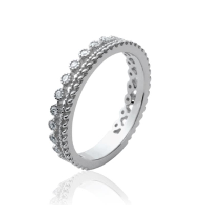 BAGUE ARGENT 925 RHODIE OZ MICROSERTI