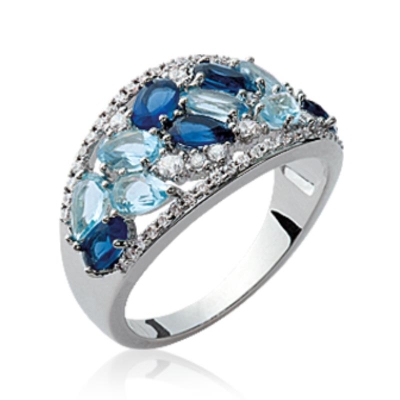 BAGUE ARGENT 925 RHODIE OZ PS