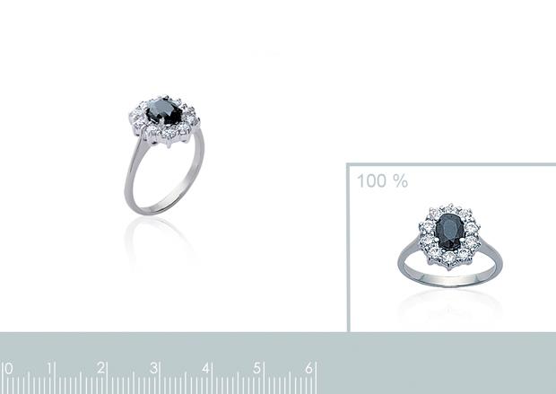 BAGUE ARGENT 925 RHODIE OZ PV - 1z013283448