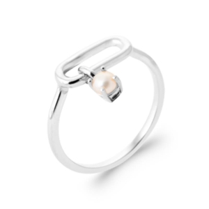BAGUE ARGENT 925 RHODIE PERLE DE CULTURE