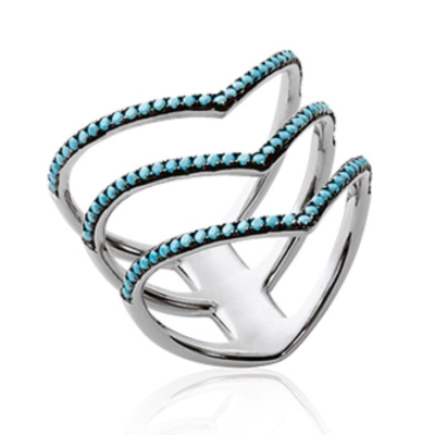 BAGUE ARGENT 925 RHODIE PS