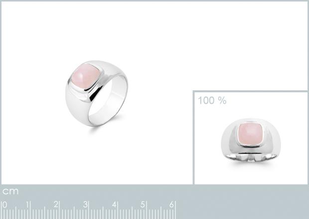 BAGUE ARGENT 925 RHODIE QUARTZ ROSE - 1z92208052