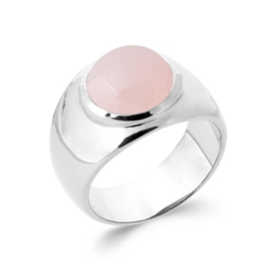 BAGUE ARGENT 925 RHODIE QUARTZ ROSE