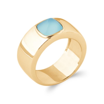 BAGUE PL-OR 750 3MIC AGATE BLEUE
