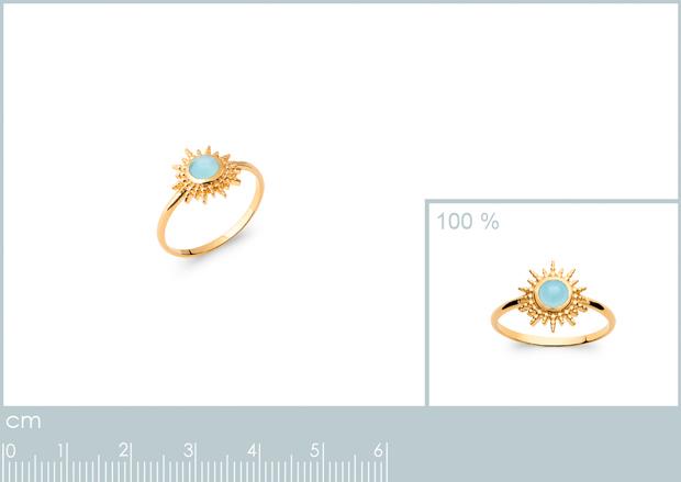 BAGUE PL-OR 750 3MIC AGATE BLEUE - 2z28116050