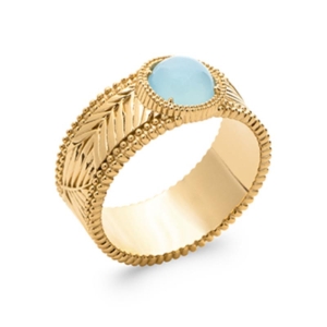 BAGUE PL-OR 750 3MIC AGATE BLEUE