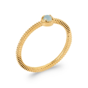 BAGUE PL-OR 750 3MIC AGATE BLEUE