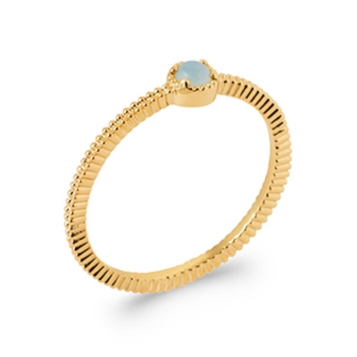 BAGUE PL-OR 750 3MIC AGATE BLEUE