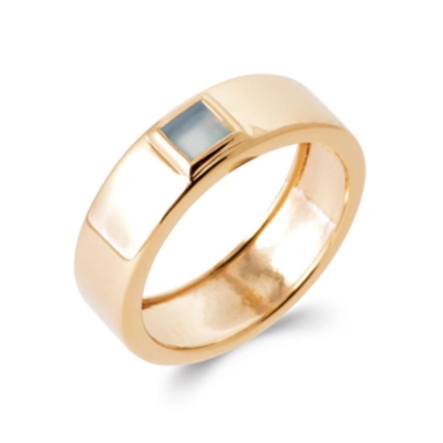 BAGUE PL-OR 750 3MIC AGATE BLEUE