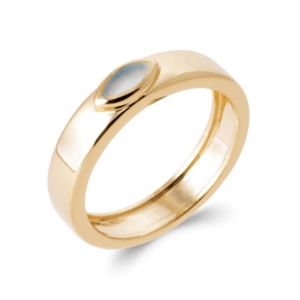 BAGUE PL-OR 750 3MIC AGATE BLEUE