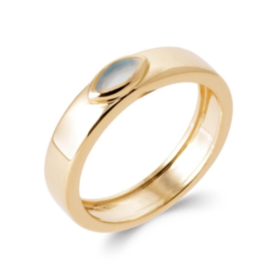 BAGUE PL-OR 750 3MIC AGATE BLEUE