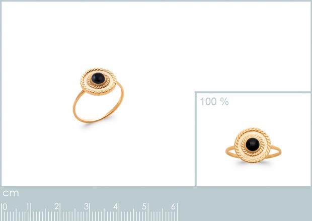 BAGUE PL-OR 750 3MIC AGATE NOIRE - 2z29970750