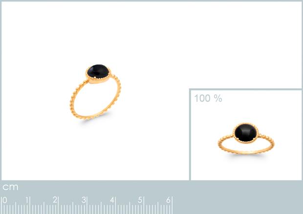 BAGUE PL-OR 750 3MIC AGATE NOIRE - 2z90050750