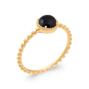 BAGUE PL-OR 750 3MIC AGATE NOIRE