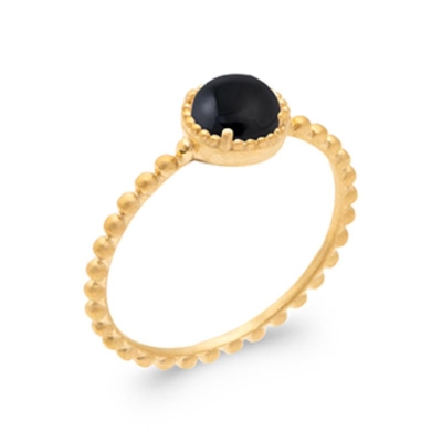 BAGUE PL-OR 750 3MIC AGATE NOIRE