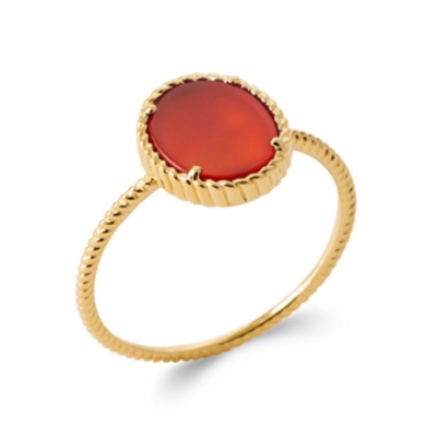 BAGUE PL-OR 750 3MIC AGATE ROUGE
