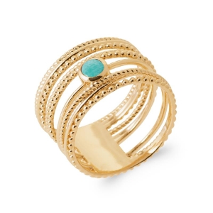 BAGUE PL-OR 750 3MIC AMAZONITE