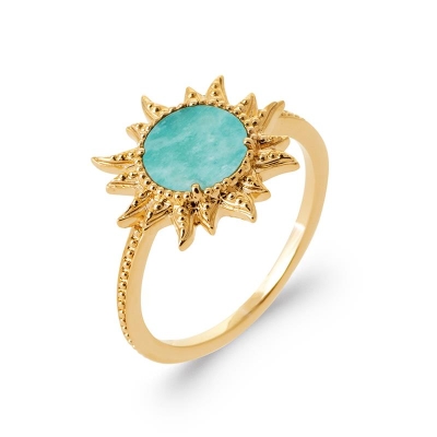 BAGUE PL-OR 750 3MIC AMAZONITE