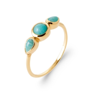 BAGUE PL-OR 750 3MIC AMAZONITE