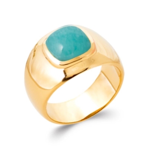 BAGUE PL-OR 750 3MIC AMAZONITE