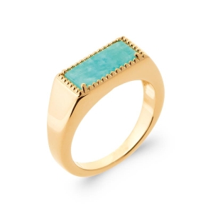 BAGUE PL-OR 750 3MIC AMAZONITE