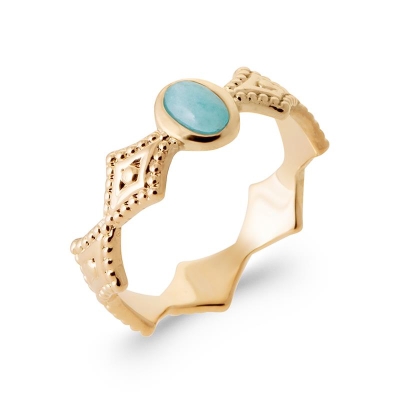 BAGUE PL-OR 750 3MIC AMAZONITE